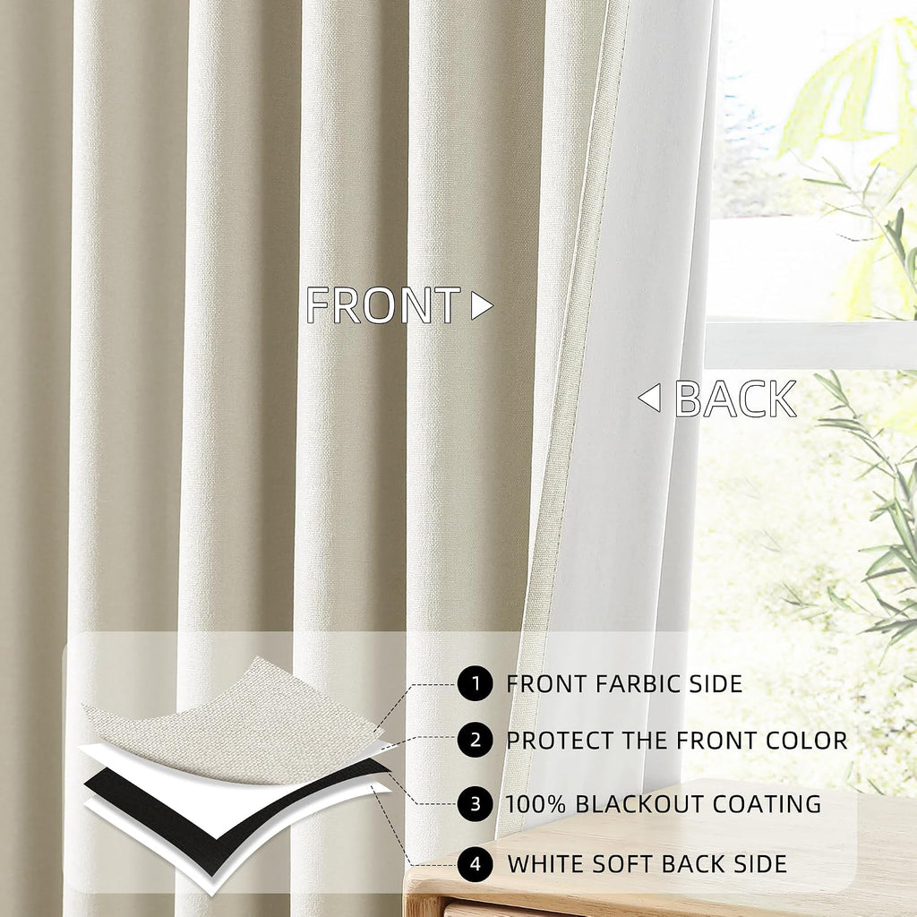 ChrisDowa Birch Blackout Curtains 45 Inches Long 2 Panels for Bedroom