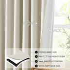 ChrisDowa Birch Blackout Curtains 45 Inches Long 2 Panels for Bedroom