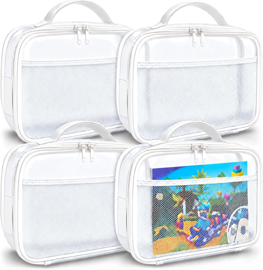 Clear Toy Storage Bags with Zipper, 4 Pack Building Block & Brick Organizer