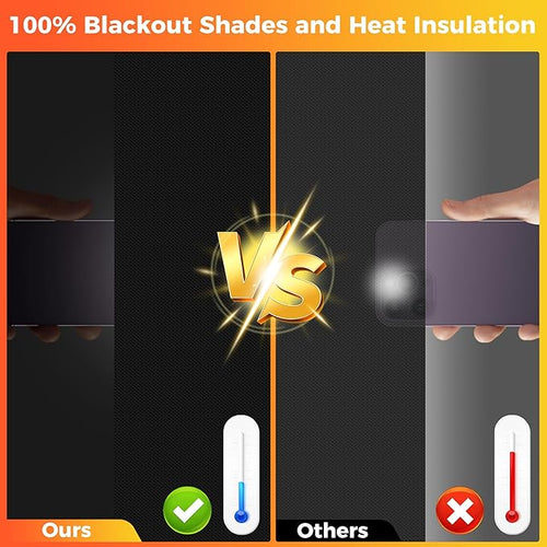 100% Blackout Curtains for Bedroom 2 Pack 40"x57" Portable Window Blinds Cover - Image 2