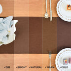 Wolkemer 2 Pack Farmhouse Brown Table Runners 48 Inches Water Resistant