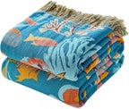 MSGKV Throw Blanket for Couch Cotton Cute Ocean Animals Blanket 50"x60" Sofa by MSGKVHomeTextiles