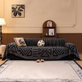 HANDONTIME Dark Grey Sofa Cushion Covers Boho Couch Sofa Covers Short Plush by HANDONTIME