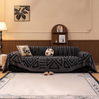 HANDONTIME Dark Grey Sofa Cushion Covers Boho Couch Sofa Covers Short Plush by HANDONTIME