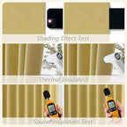 Guken Yellow 100% Blackout Linen Curtains 108 Inch Length 2 Panels Set - Image 5