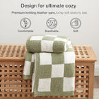 EXQ Home Checkered Throw Blanket, Knitted Blanket - Image 5