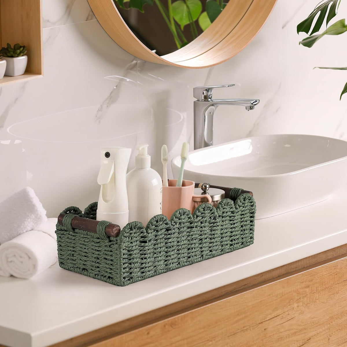 Bathroom Decor Basket for Toilet Paper Storage Baskets For Organizing