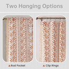 Beige Boho Curtains, Terracotta Curtains 84 Inches Long 2 Panels