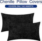 CaliTime Throw Pillow Covers Decorative 12 X 20 Inches Pack of 2 Cozy Chenille - Image 6