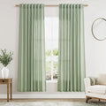 Nanspring Mist Sage Linen Curtains 72 Inch Length by Nanspring
