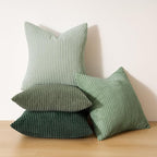 Topfinel Corduroy Throw Pillow Covers Pack of 2 Green 16"x16" No Insert - Image 5