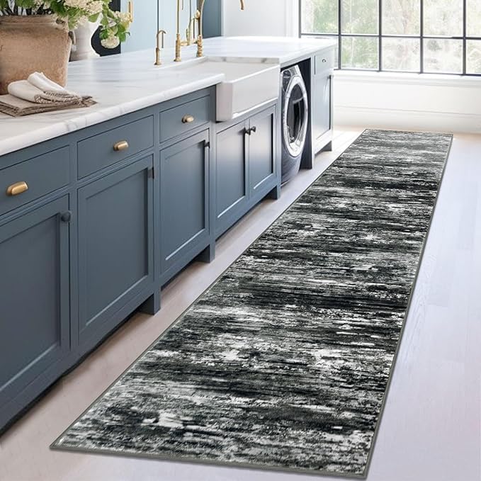 KOZYFLY Modern Abstract Washable Rug Runner 2.6x12 Hallway Rug Runner Non-Slip - Image 7