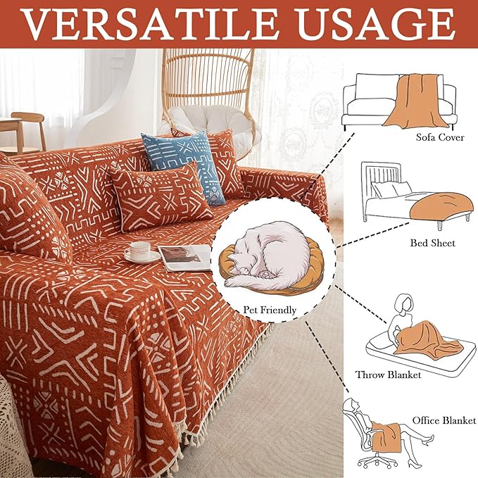 HANDONTIME Boho Aztec Sofa Slipcovers - Image 6
