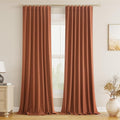 Guken Terracotta 100% Blackout Curtains 90 Inch Length 2 Panels Set Fall by Guken