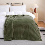 Olive Green Fleece Throw Blanket 108”×90” - Image 2