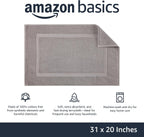 Amazon Basics Banded Bathroom Bath Rug Mat, Machine Washable, 100% Cotton, 31" x 20", Powder Gray (Pack of 2)