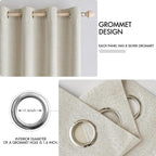 MIULEE 100% Blackout Linen Textured Curtains - Image 4