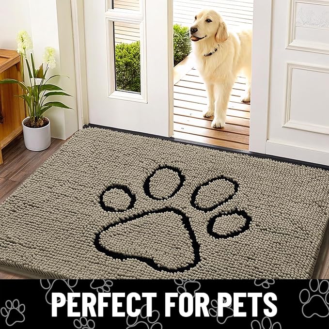 Smiry Dog Door Mat for Muddy Paws, Absorbent Dirt Trapper Non Slip Quick Dry - Image 7