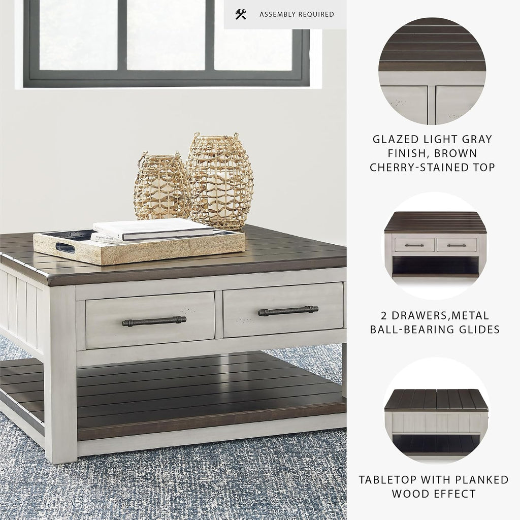 Signature Design by Ashley Lift-Top Coffee Table with Storage, Farmhouse