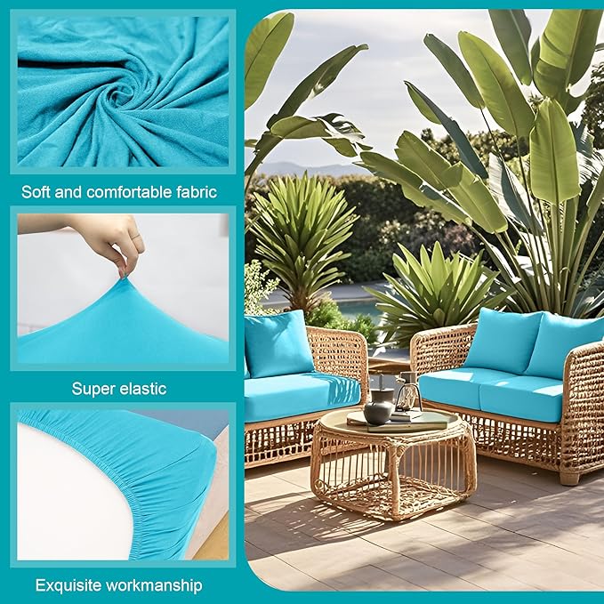 12 Pcs Stretch Patio Cushion Covers, Outdoor Couch Covers Replacement, Outdoor - Image 3