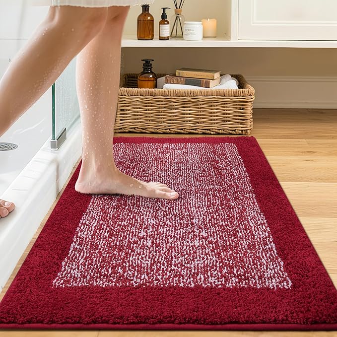 36x24 Large Bathroom Rugs Washable Non Slip, Soft Absorbent Quick Dry Mats - Image 2