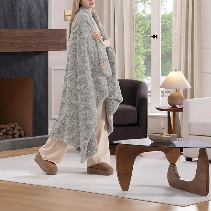 UGG Adalee Faux Fur Throw Blanket - Image 4