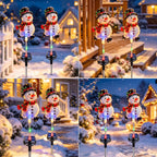 4 Pack Solar Snowman Christmas Decorations Outdoor, Snowman Yard Decor