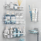 5 Pack Shower Caddy for Inside Shower,Chrome Silver Bathroom Storage