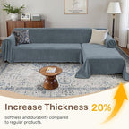 Sectional Couch Covers, 2 Pieces Washable L Shaped Couch Covers Sofa Blanket - Image 3
