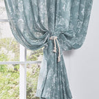 jinchan Linen Floral Curtains for Living Room, 84 Inch Length Curtains - Image 3