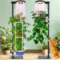 Indoor Plant Hydroponics Growing System Tower Kit with Grow light,Herb Vegetable Indoor Gardening System with Standing Floor Tall LED Grow Lights,Height Adjustable with Stand,Timer,Trellis