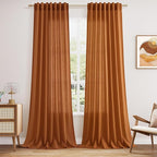 Desert Orange Semi Sheer Curtains 108 Inches by Nanspring