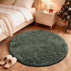 OLANLY Olive Green Round Rugs for Bedroom - Image 3