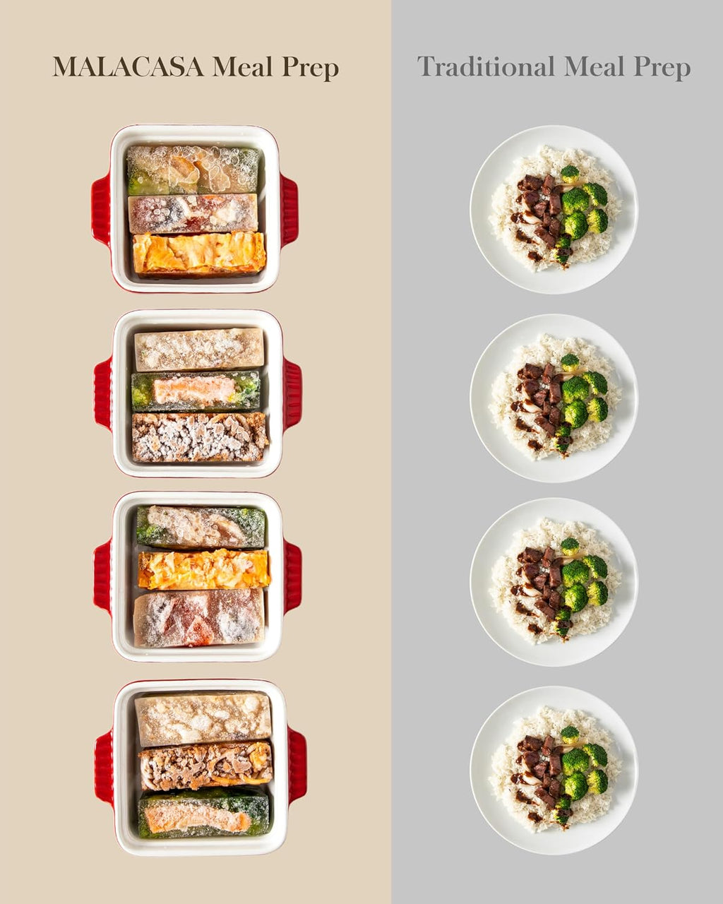 MALACASA Baking Dishes for Oven, Small Ceramic Baking Dishes with Silicone Lids for Individual Portions 5.5" x 5.5" Square Casserole Dishes Set of 2 Oven Microwave, and Air Fryer Safe, Red
