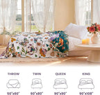 MSGKV Boho Throw Blanket 90"x90" Floral Blanket - Image 5