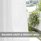 Linen Outdoor Curtains for Patio Waterproof 4 Pcs 54x84 In White