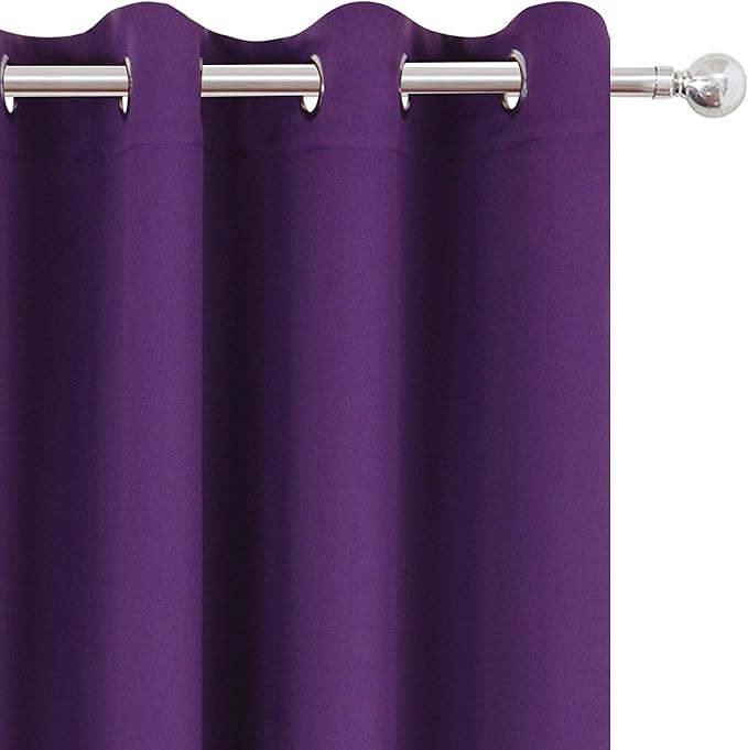 LEMOMO Purple Thermal Blackout Curtains/52 x 72 Inch/Set of 2 Panels Room - Image 7