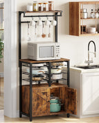 CHOEZON Kitchen Bakers Rack, Pot and Pan Organizer, Microwave Stand Cabinet
