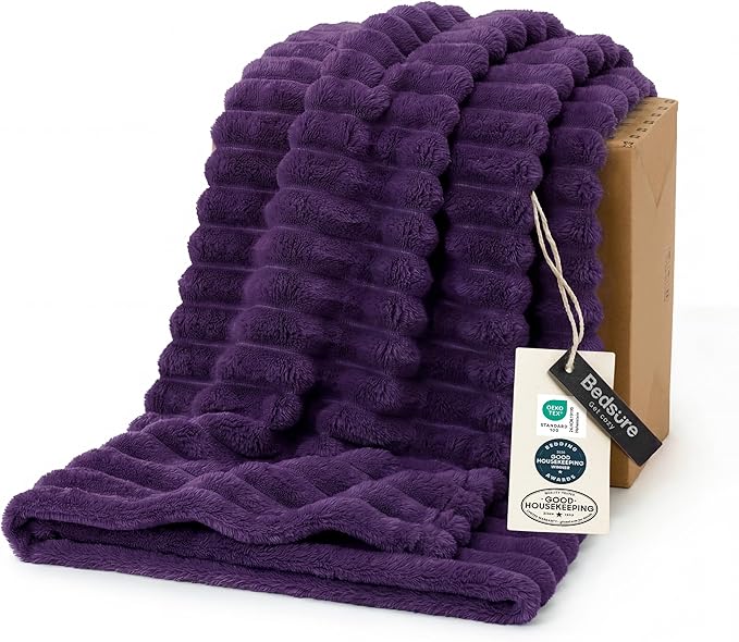 Bedsure GentleSoft Purple Throw Blanket by BEDSURE