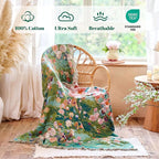 MSGKV Boho Throw Blanket for Couch Cotton Floral Blanket 50"x60" for Sofa Chair - Image 2