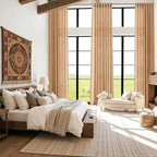 Nanspring Camel Linen Curtains for Living Room Extra Long 132 Inches Long Back - Image 7
