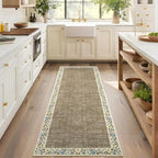 GarveeHome Entryway Rug 2x6 Modern Bordered Runner Rug Washable Kitchen Runners by GarveeHome