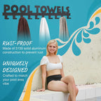 Pool Towel Rack Outdoor with 10 Hooks - 32 Inch Wall Mount - Rust-Proof