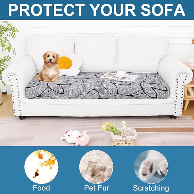Smiry Printed Couch Cushion Covers, Stretch Soft Couch Covers - Image 7