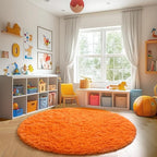 Amdrebio Orange Circle Round Rug 6Ft - Image 3