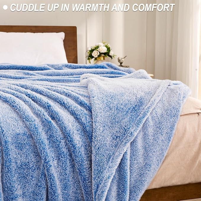 Exclusivo Mezcla Plush Fuzzy Fleece Throw Blanket Extra Large, Super Soft - Image 2
