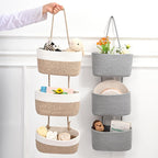 Hanging Baskets for Organizing 3-Tier Basket Mixed Brown&Off White