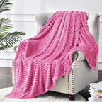 BEDELITE Fleece Throw Blanket for Couch – 3D Ribbed Jacquard Soft and Warm - Image 8
