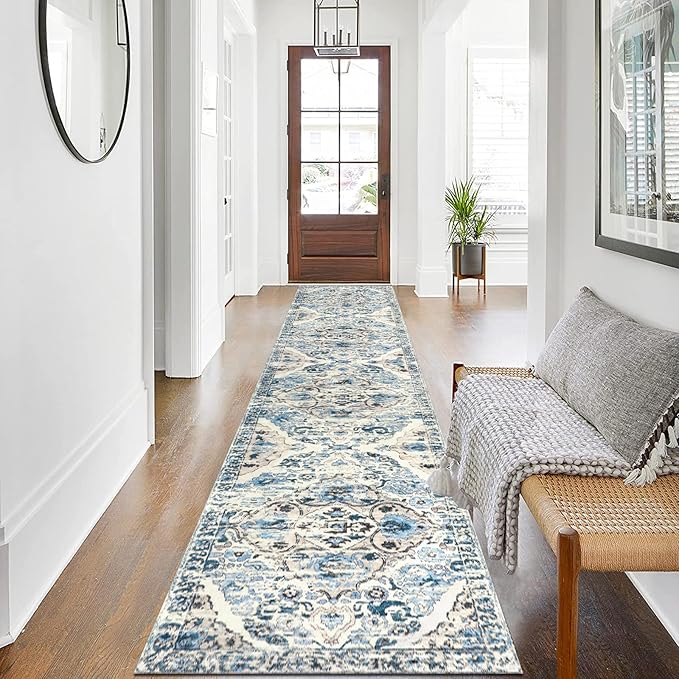 HEBE Hallway Runner Rug 2'x10' Washable Vintage Distressed Area Rugs Non Slip - Image 6