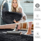 OLANLY 2x2 Machine Washable Small Rug, Soft Fluffy Shaggy Throw Rug - Image 2